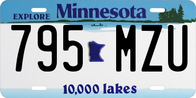 MN license plate 795MZU
