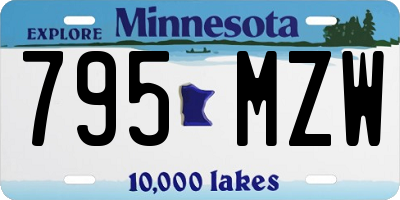 MN license plate 795MZW