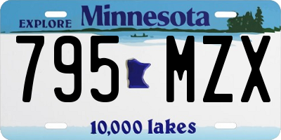MN license plate 795MZX