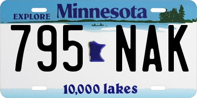 MN license plate 795NAK