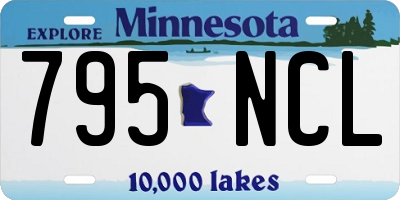 MN license plate 795NCL