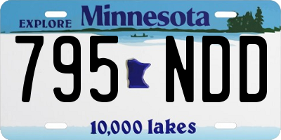 MN license plate 795NDD