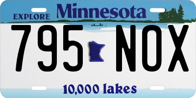 MN license plate 795NOX