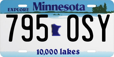 MN license plate 795OSY