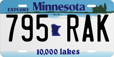 MN license plate 795RAK