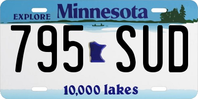 MN license plate 795SUD