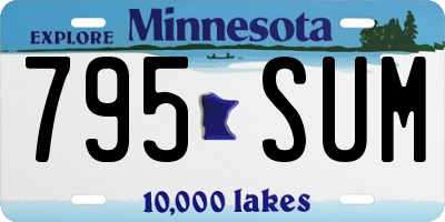 MN license plate 795SUM