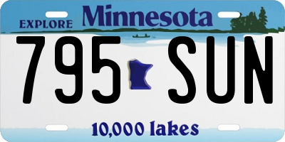 MN license plate 795SUN