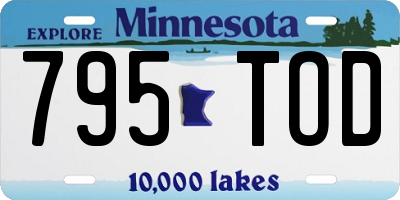 MN license plate 795TOD