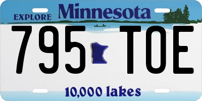 MN license plate 795TOE