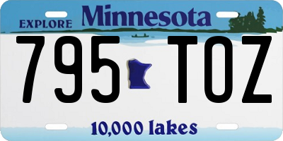 MN license plate 795TOZ