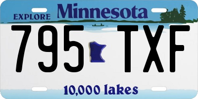MN license plate 795TXF