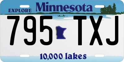 MN license plate 795TXJ