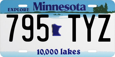MN license plate 795TYZ