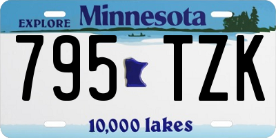 MN license plate 795TZK