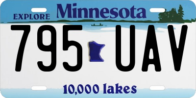MN license plate 795UAV