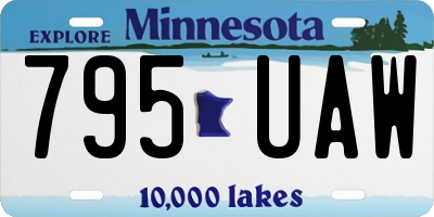 MN license plate 795UAW