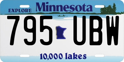 MN license plate 795UBW