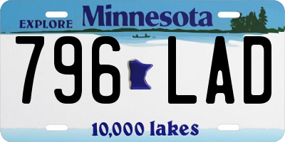 MN license plate 796LAD