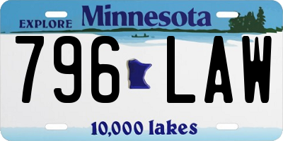 MN license plate 796LAW