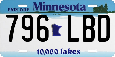 MN license plate 796LBD