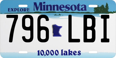MN license plate 796LBI