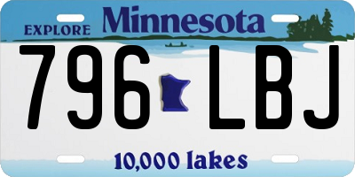 MN license plate 796LBJ
