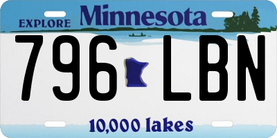 MN license plate 796LBN