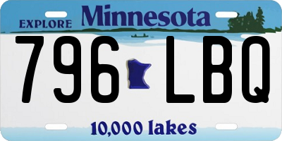 MN license plate 796LBQ