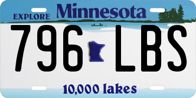 MN license plate 796LBS