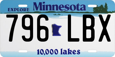 MN license plate 796LBX