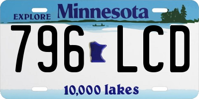 MN license plate 796LCD