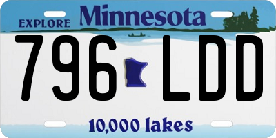 MN license plate 796LDD