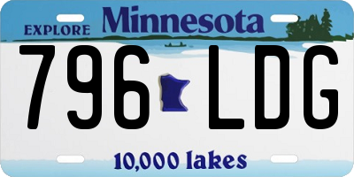 MN license plate 796LDG