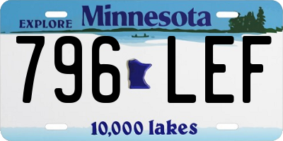 MN license plate 796LEF