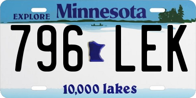 MN license plate 796LEK