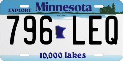 MN license plate 796LEQ