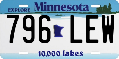 MN license plate 796LEW