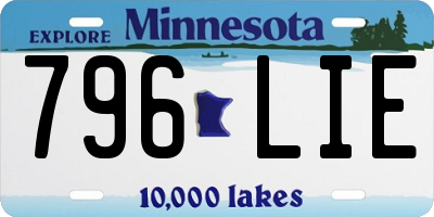 MN license plate 796LIE