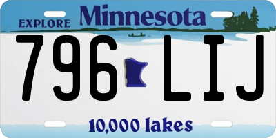 MN license plate 796LIJ