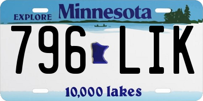 MN license plate 796LIK