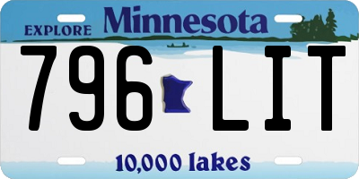 MN license plate 796LIT
