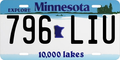 MN license plate 796LIU