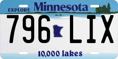 MN license plate 796LIX