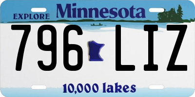 MN license plate 796LIZ