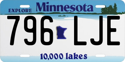MN license plate 796LJE
