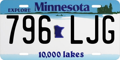 MN license plate 796LJG