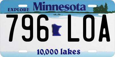 MN license plate 796LOA