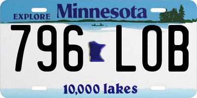 MN license plate 796LOB