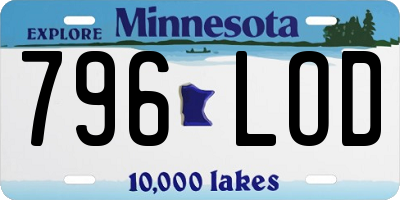 MN license plate 796LOD